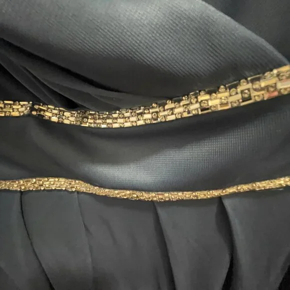 Womens R&M Richards Capelet Rhinestone Waisted Pleated Gown - Picture 15 of 16